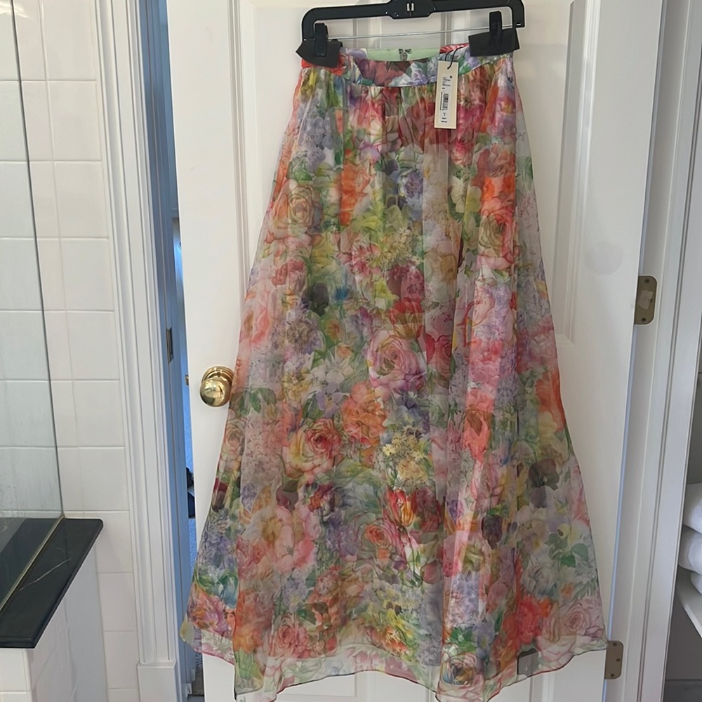 Alice and Olivia long floral skirt